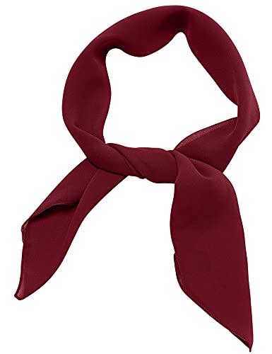 Womens Darkred Chiffon Bridal Evening Soft Wrap Scarf Shawl 27.5x27.5(in)