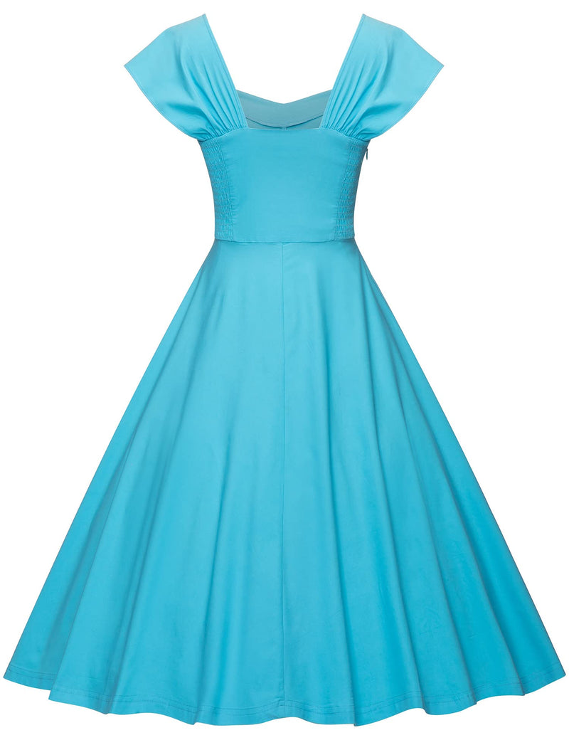 1950s Bardot Lightblue Swing Dress With Pockets