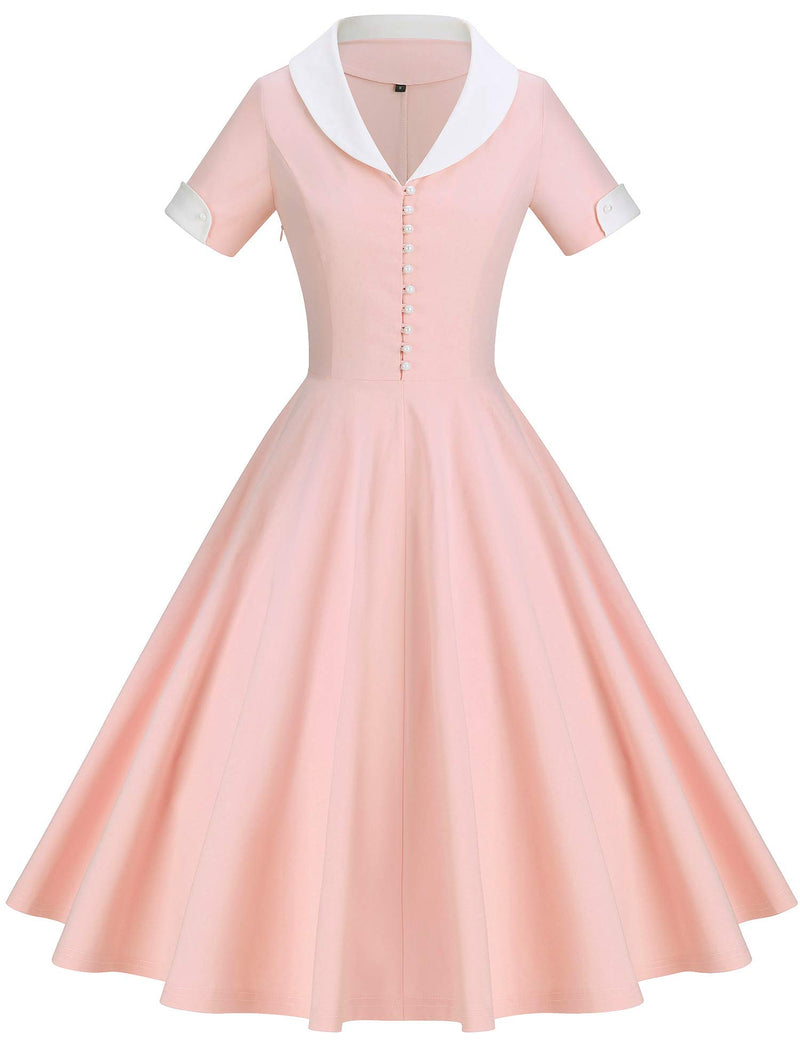 40s shirtwaist dress in pink 