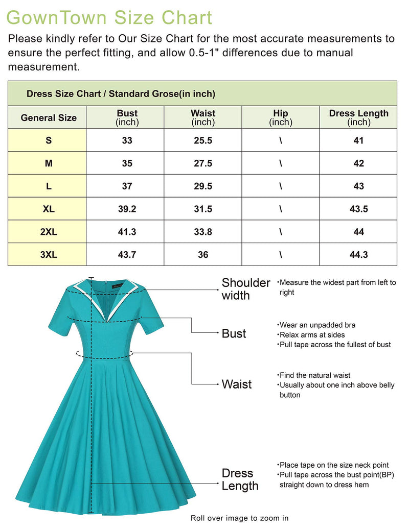 Women`s 50s Stoneblue  Vneckline  Vintage Party Dress With Pockets