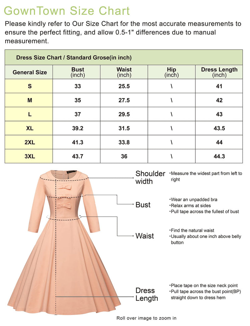 50s Women`s  Lightblue O neckline Front Bowknot Tie Swing Dress With Pockets - Gowntownvintage