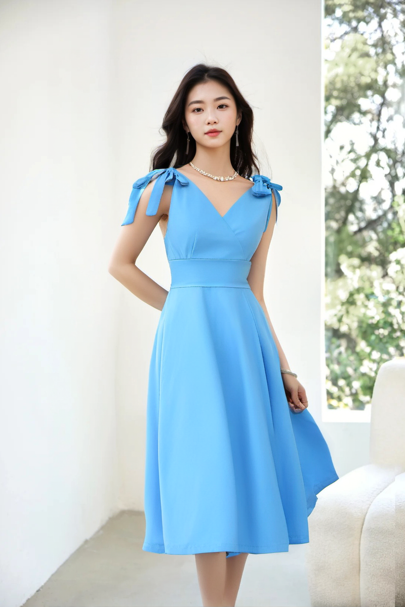 Light blue dress with pockets hotsell